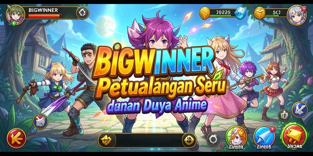 Tampilan gameplay menarik dari BIGWINNER dalam dunia anime.