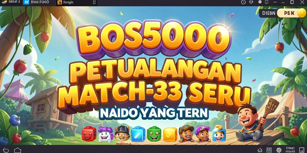 Gameplay seru di BOS5000 dengan permata warna-warni.