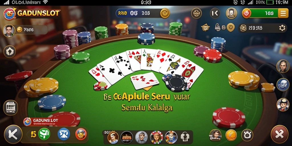 Tampilan gameplay GADUNSLOT menunjukkan keseruan bermain Gaple.