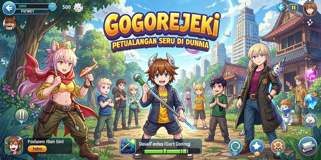 Screenshot GOGOREJEKI menampilkan aksi seru dalam permainan Anime.