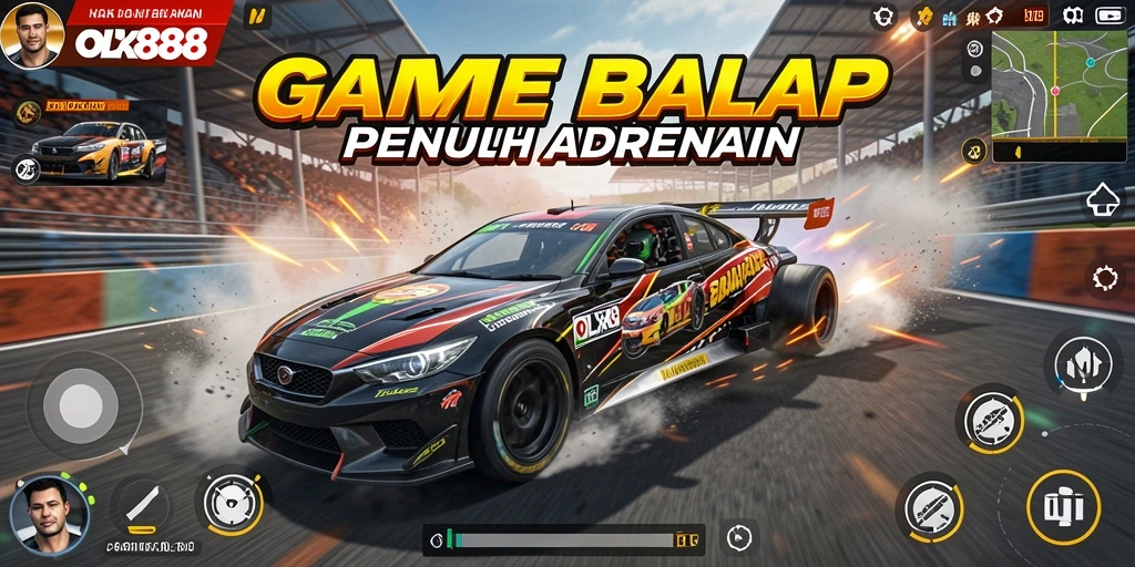 Tampilan memukau dari gameplay Racing OLX888 yang penuh aksi.