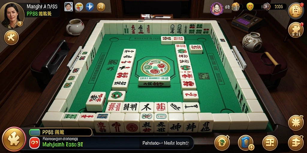 Screenshot utama PP88 menampilkan gameplay Mahjong yang seru dan interaktif.