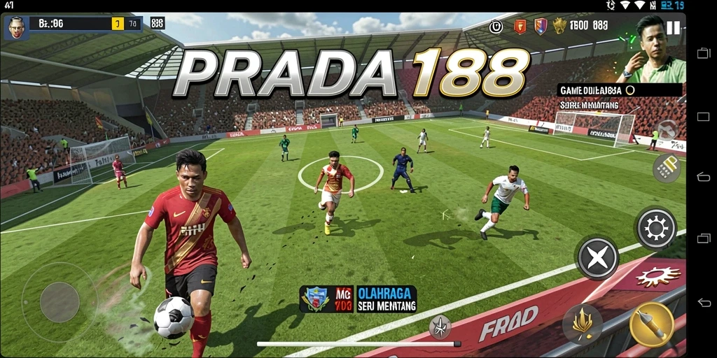 Tampilan gameplay seru dalam aplikasi PRADA188 yang menampilkan aksi olahraga.