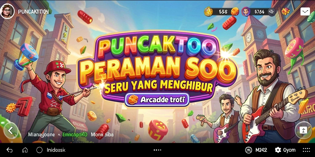 Tampilan gameplay PUNCAKTOTO dengan karakter menghindari rintangan.