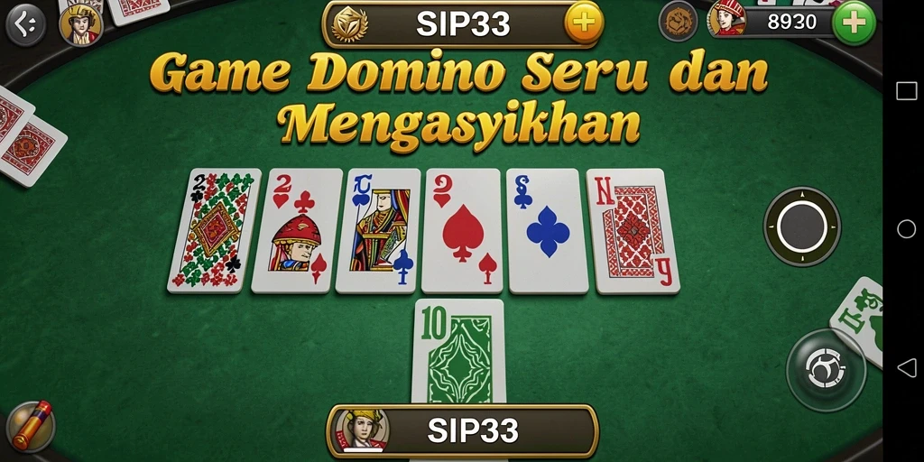 Screenshot SIP33 menampilkan momen mendebarkan permainan domino.