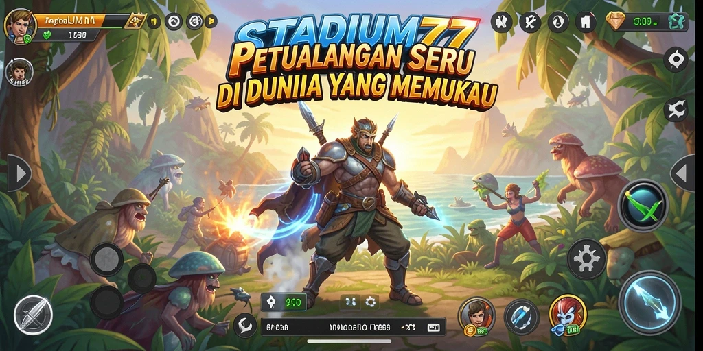 Tangkapan layar STADIUM77 menampilkan gameplay mendebarkan penuh warna.