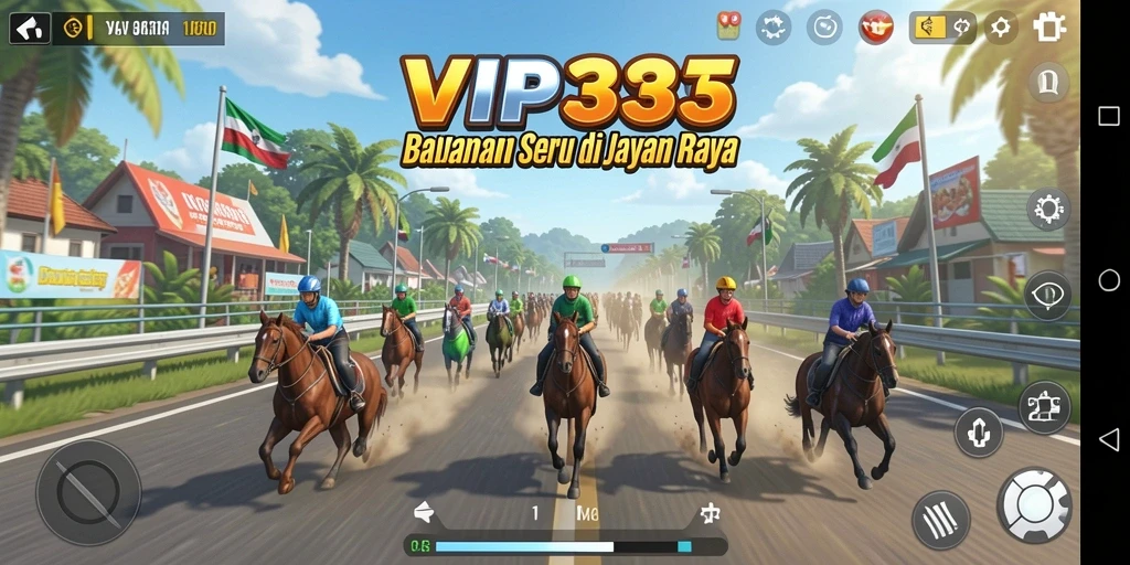Tampilan menegangkan dari gameplay balapan VIP333 di jalan raya.
